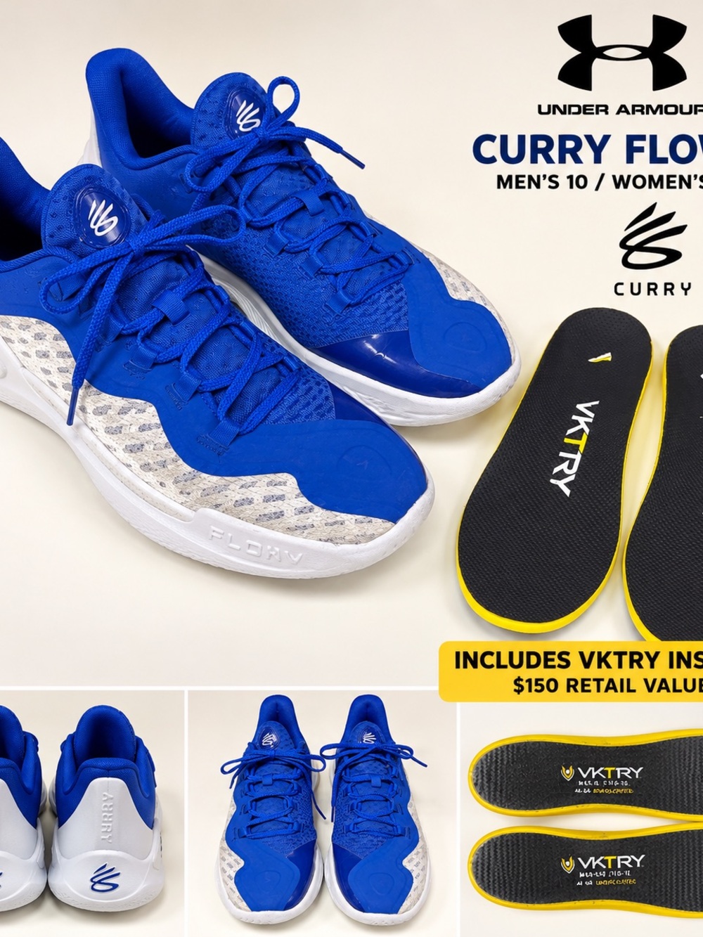 Under Armour Curry Flow Men's Basketball Shoes - Royal Blue/White
